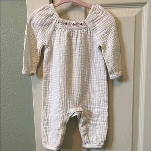 White Textured Kids Bodysuit